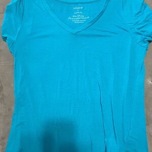 Torrid Women's Bright Blue V-Neck Tee